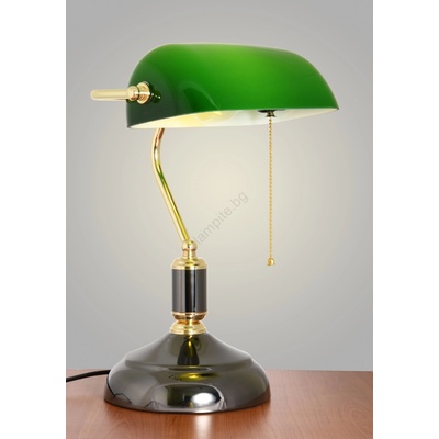 Brilagi - Настолна лампа BANK OFFICE 1xE27/60W/230V черна/златна/зелена (BG2382)