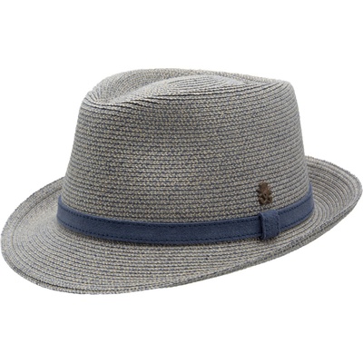 Mayser Dillon luxusní nemačkavý modrý klobouk Trilby ručně šitý UV faktor 80