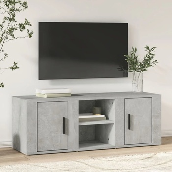 vidaXL ТВ шкаф, бетонно сиво, 100x31, 5x35 см, инженерно дърво (819432)