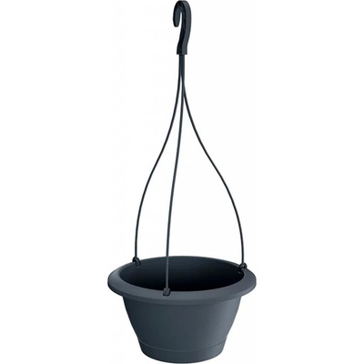 Prosperplast Květináč plast černý 23,4 x 23,4 x 13,5 cm