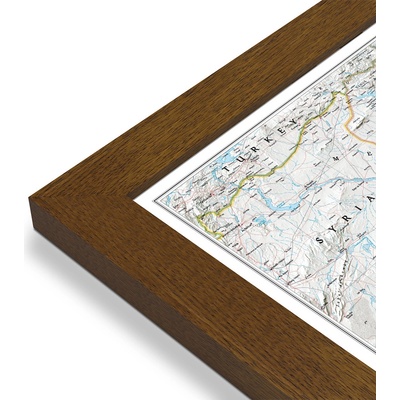 National Geographic Irák - nástěnná mapa Classic 66 x 76 cm Varianta: mapa v dřevěném rámu, Provedení: Pegi tmavý ořech