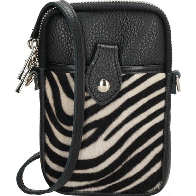 Charm London kožená kabelka na telefon zebra L617 černá