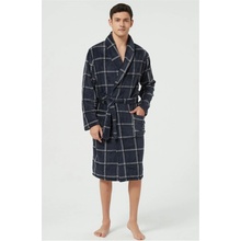 Howick Check Fleece Dressing Gown charcoal