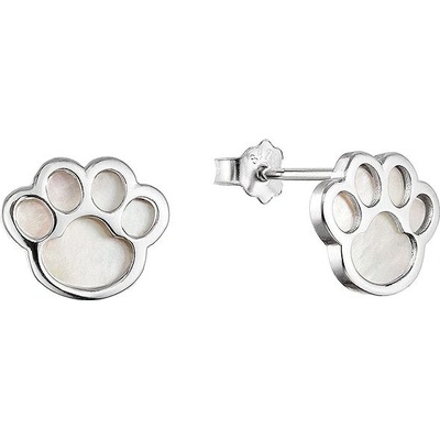Pavona stříbrné náušnice tlapky s perletí 11519.1 perleť