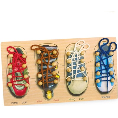 Small Foot Motorická hra na provlékání Zavazování tkaniček