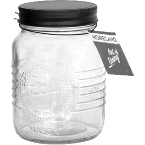 Horecano OLD FASHIONED-Буркан с метална винтова ЧЕРНА капачка 2lt (213257-BL-SS4) (0103260)