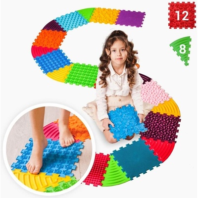 Ortek Ortek Masážní podložka Puzzle 12 prvků + 8 trojúhelníků