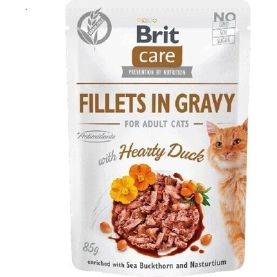 Brit Care Sterilised filety v omáčce s vydatnou kachnou obohacené o rakytník a nasturtium 85 g