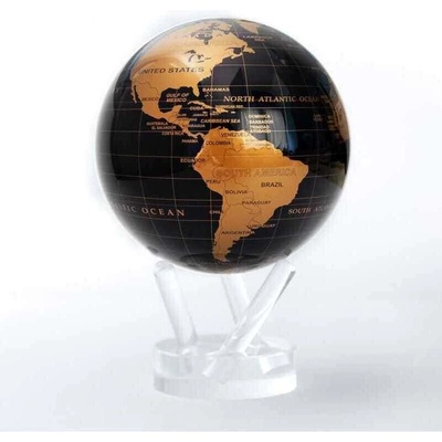 MOVA Čierno-zlatá mapa samostatne sa otáčajúci glóbus 6in / 15,3cm
