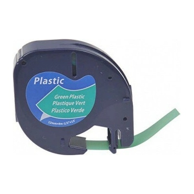 Alternatívna páska Dymo 59425, S0721590 / 91204, S0721640 LetraTag 12 mm x 4 m, čierna tlač/zelen