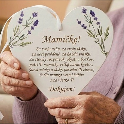 LYMFY | Tabulka na dveře ozdobená 17cm Mamince. | vícebarevné