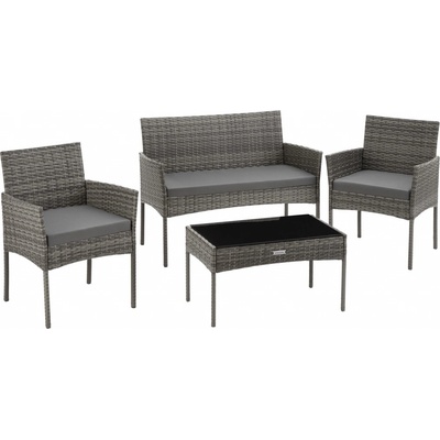 tectake 406018 ratanová zahradní sada palese pro 4 osoby šedá – Zbozi.Blesk.cz