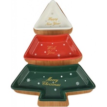 Siaki Collection Porcelánová servírovací miska Christmas Tree 27x20 cm 3ks