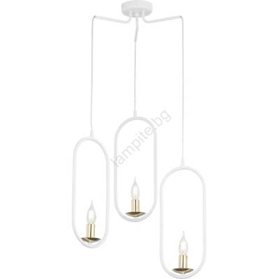 JUPITER 1814 - PI3 E14 - Полилей на въже PONTI 3xE14/40W/230V бяла (10701814)