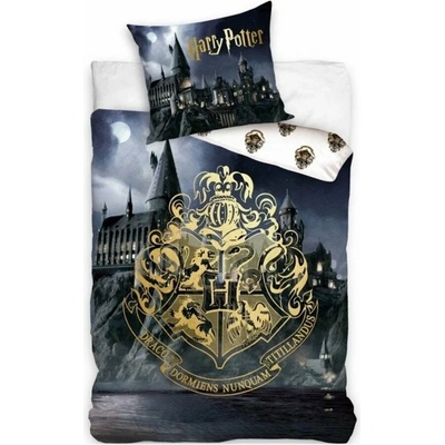 Carbotex bavlna obliečky Harry Potter motív Rokfortská stredná škola čarodejnícka bavlna 70x90 140x200
