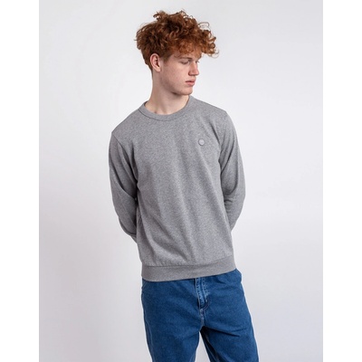 Knowledge Cotton Basic Badge Sweat 1012 Grey Melange