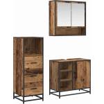 vidaXL Комплект мебели за баня 3 бр. Старо дърво 65 x 33 x 60 см (3402369)