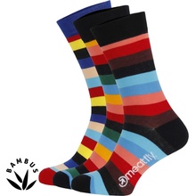 Meatfly ponožky Regular Stripe Socks S19 Mulltipack 3 Ks