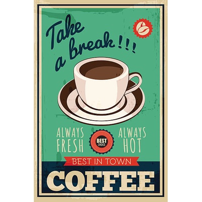 Plagát, Obraz - vector coffee poster, Marvid, 26.7 × 40 cm