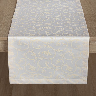 Veba Ubrus CARLO Ornament obálkový lem smetanová 40x120 cm