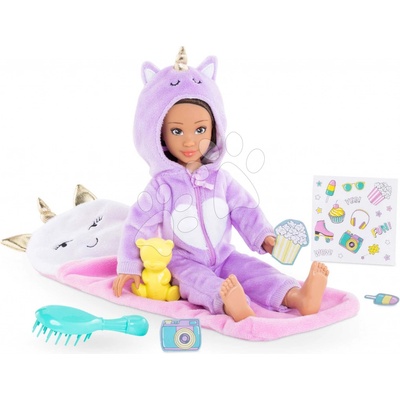 Corolle Luna Pyjama Party Set s dlhými hnedými vlasmi 28 cm