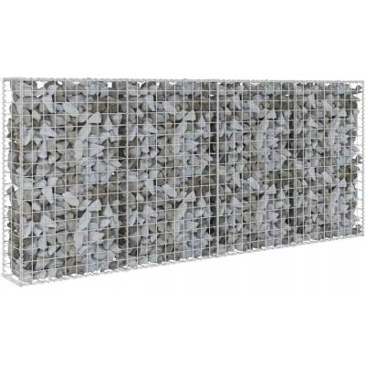 ZBXL Gabionová zeď s víky z pozinkované oceli 200 x 20 x 85 cm