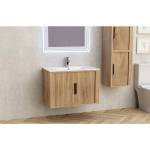 Interceramic ШКАФ ЗА БАНЯ arezzo 8045 wooden + УМИВ. 8066 БЯЛ (bg8045+8066)