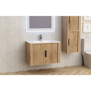Interceramic ШКАФ ЗА БАНЯ arezzo 8045 wooden + УМИВ. 8066 БЯЛ (bg8045+8066)