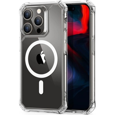 ESR Air Armor HaloLock MagSafe Case - хибриден удароустойчив кейс с MagSafe за iPhone 15 Pro Max (прозрачен)