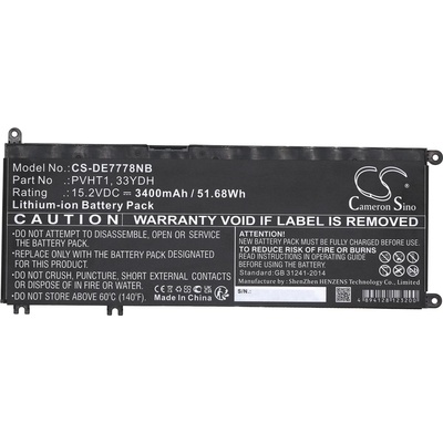 Cameron Sino Батерия за лаптоп DELL G3 15, G5 15 5587, INS 15PD-1863BL, Latitude 15 3590, 33YDH, W7NKD, LiIon 15.2V 3400mAh CAMERON SINO (CS-DE7778NB)