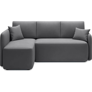 Eltap Кафяво-сив кадифен разтегателен ъглов диван с място за съхранение (ляв ъгъл) Hadson - ELTAP (CO-HAD-LT-06SO)