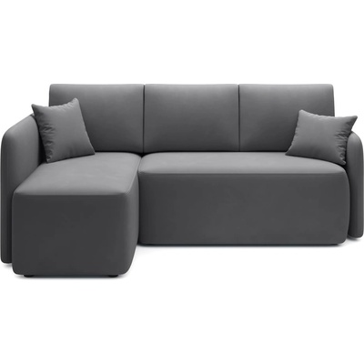 Eltap Кафяво-сив кадифен разтегателен ъглов диван с място за съхранение (ляв ъгъл) Hadson - ELTAP (CO-HAD-LT-06SO)