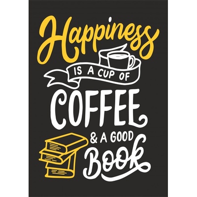 Obrázek svítící ve tmě - Retro Coffee and Book formát A4 - Kód: 04927