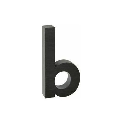 Hliníkové číslo v 3D provedení s broušeným povrchem, znak "B", černé