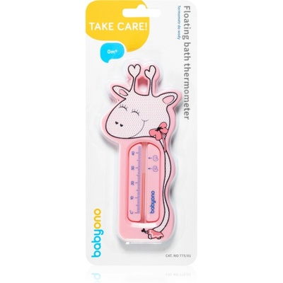 BabyOno Take Care Floating Bath Thermometer детски термометър за вана Pink Giraffe