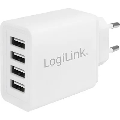 LogiLink USB Charger 4x, 4.8A, white, Logilink PA0211W