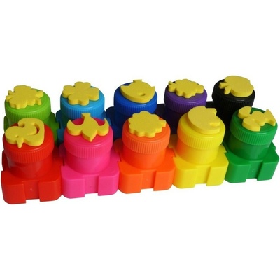 Colorino Kids prstové farby 10 farieb s pečiatkami