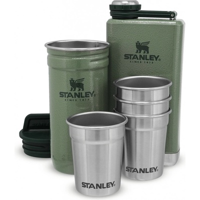 STANLEY 1913 Dárkový set nerezové placatky s panáky Stanley 250ml + 4x panák Zelená