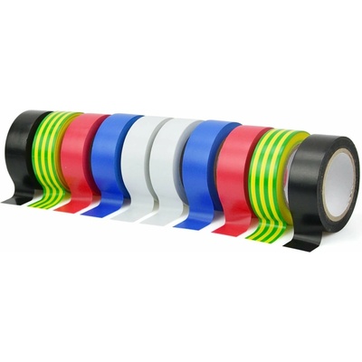 Geko Barevná izolačná páska 19 mm × 0,13 mm × 10 m sada 10 ks