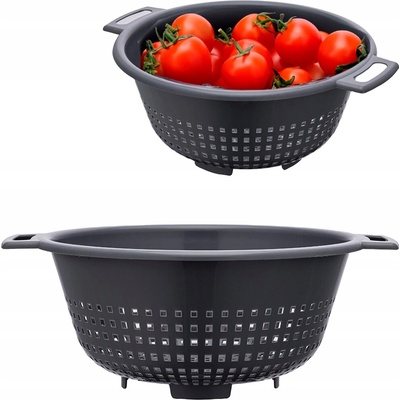 Plastový cedník s uchy kulatý Altom Design šedý 24 cm