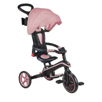 Детска триколка 4 в 1 globber explorer trike foldable, сгъваема, розов цвят