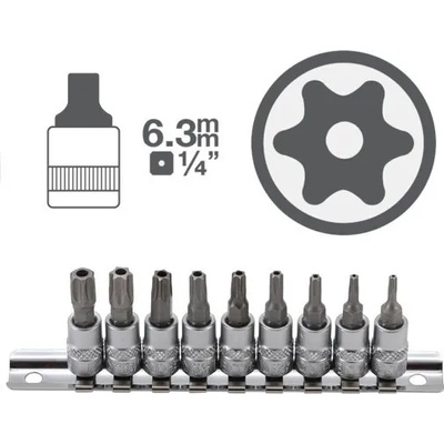 BGS technic Комплект torx с дупка на вложка 1/4 ; bgs 2165