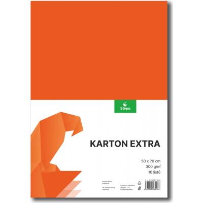 STEPA Barevný karton EXTRA 300g 50x70cm - oranžová 10listů