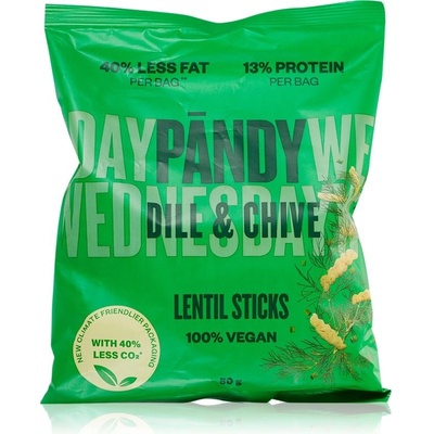 Pändy Lentil Sticks šošovicové chrumky príchuť Dill & Chive 50 g