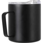 LIFEVENTURE Outdoor чаша от неръждаема стомана с капак Изолирана планинска чаша 350 ml, черна (TO.74433)