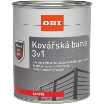 OBI Kováčska farba 3v1 750ml čierna lesklá
