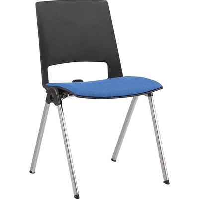 RFG Посетителски стол RFG Sweet Chrome Black, дамаска и полипропилен, до 120 kg (4010100487)