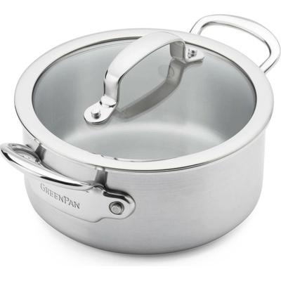 GreenPan Nerezový hrnec Premiere Pro se skleněnou poklicí, Ø 16 cm / 1,58 l CC010246-001