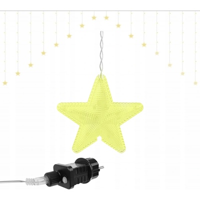 ISO 11337 Svetelný záves hviezdy 136 LED teplá biela