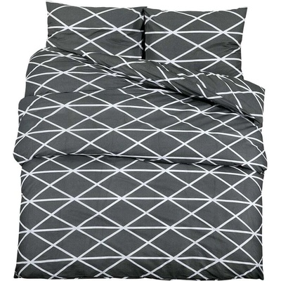 Комплект спално бельо, сив, 220x240 см, памук